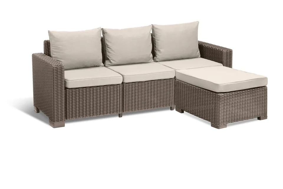 allibert-california-chaise-longue-loungeset-3-4-personen-cappuccino image 1