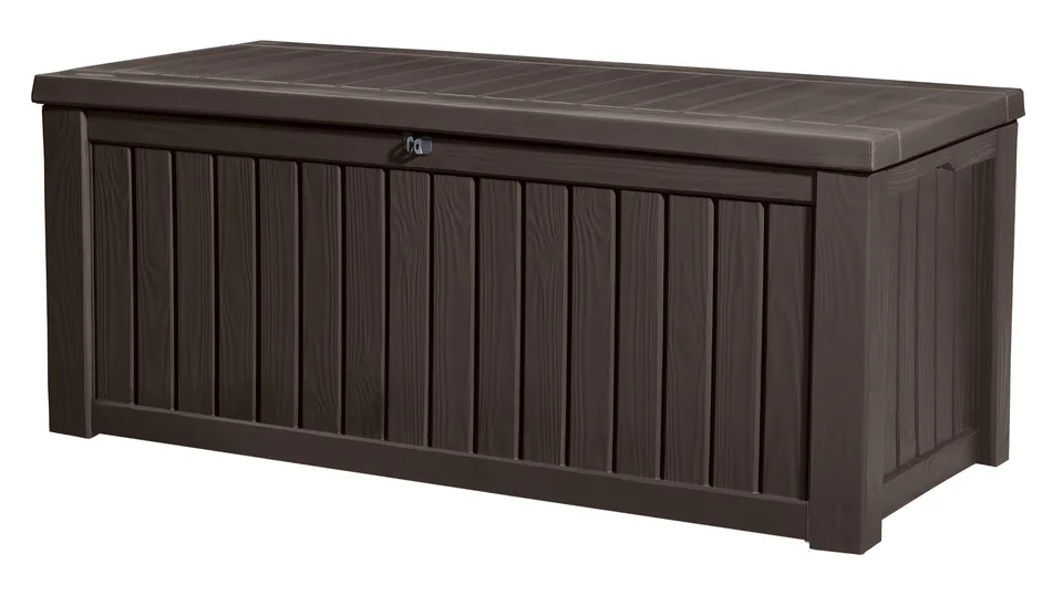keter-rockwood-kissenbox-570-l-auflagenbox-braun-holzoptik image 1