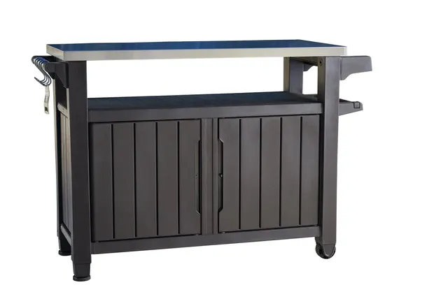 keter-unity-xl-bbq-beistelltisch-134x51-7x89-6-cm-grau-edelstahl-298-l image 1