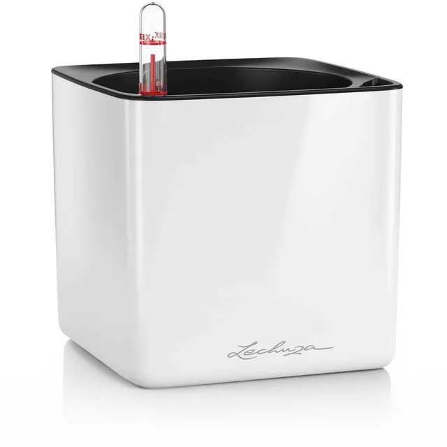 lechuza-cube-premium-14-wei-hochglanz-pflanzgef-mit-bew-sserungssystem image 1