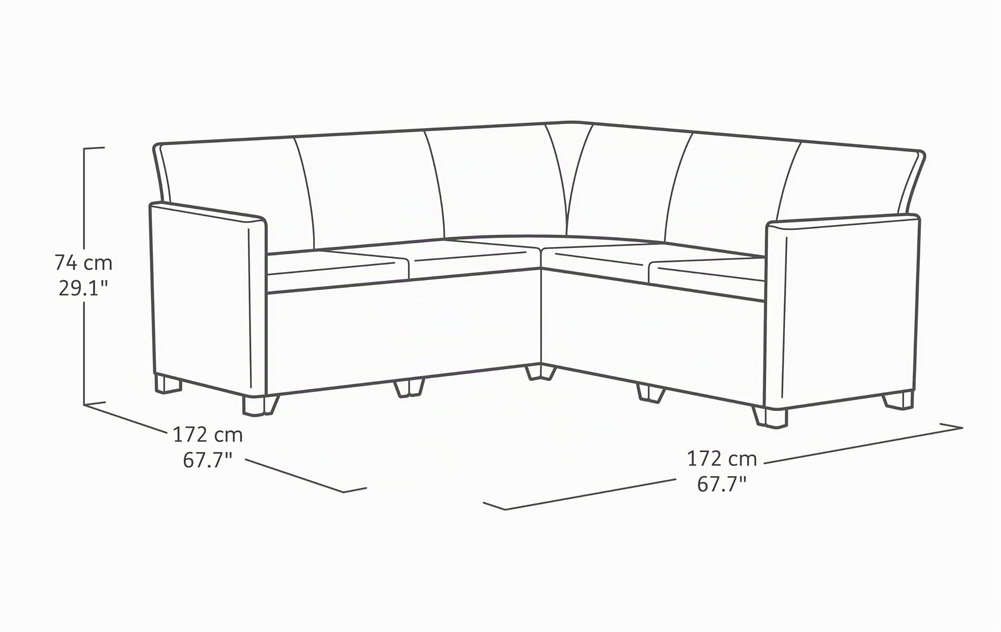 keter-nora-ecksofa-5-sitzer-mit-kissen-und-stauraumtisch-35l-graphit image 2