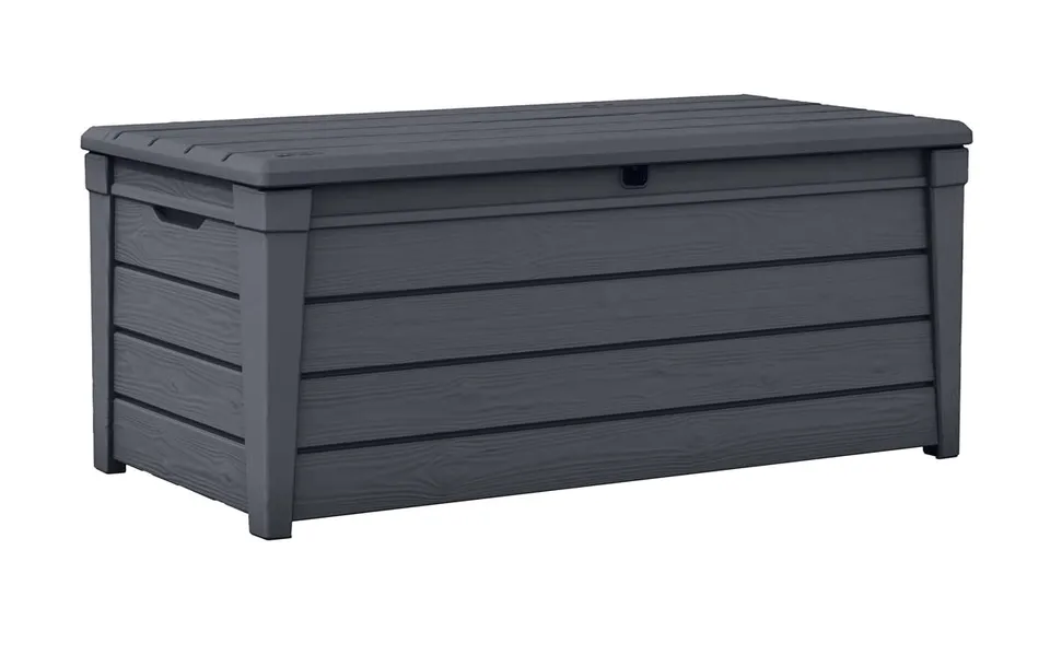 keter-brightwood-gartenbox-455l-aufbewahrungsbox-mit-sitzbank-grau-holzoptik image 1