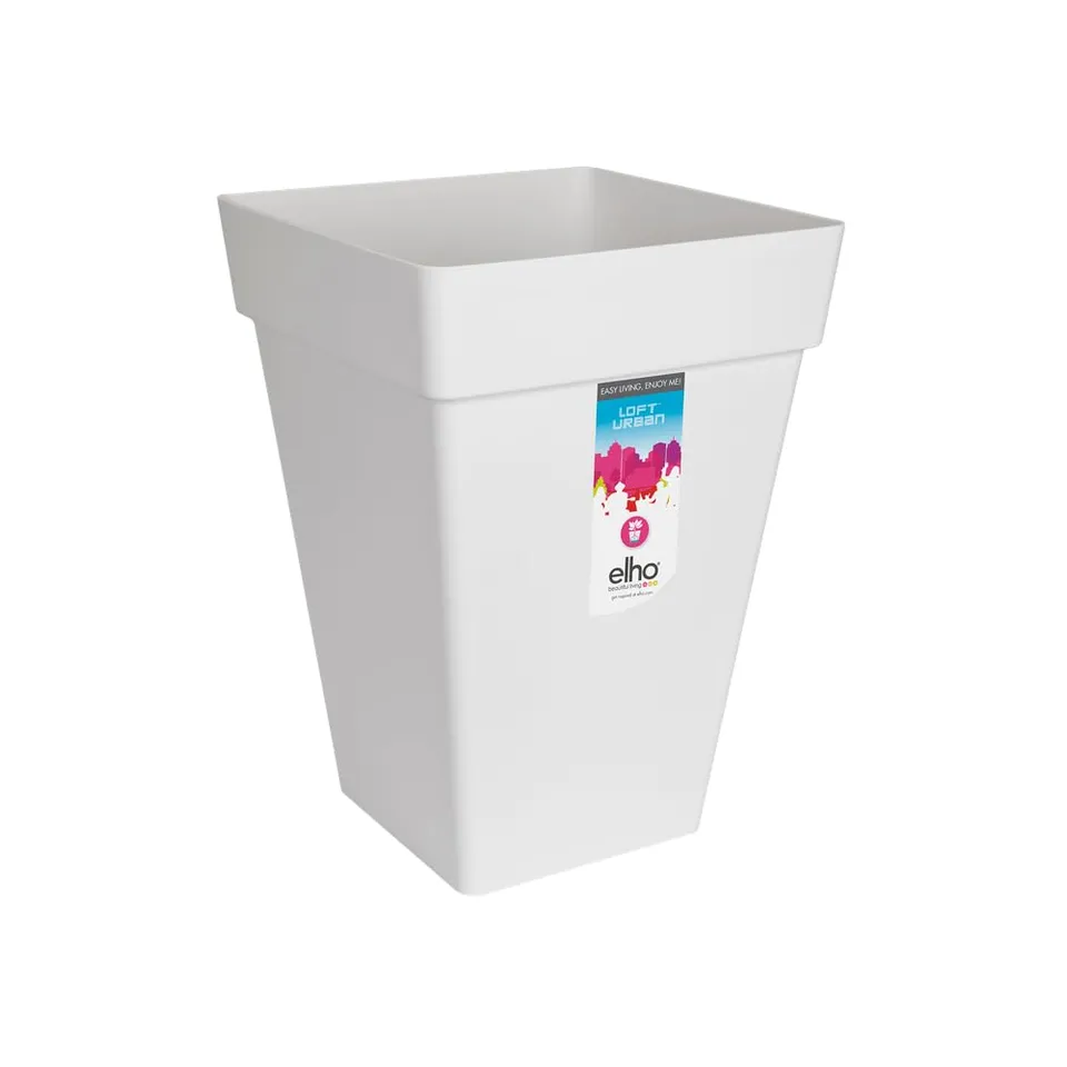 elho-loft-urban-eckig-hoch-30-blumentopf-wei image 1