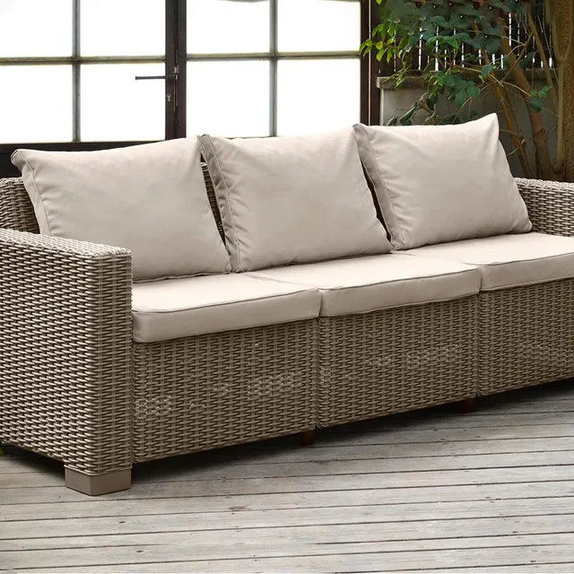keter-allibert-california-3-sitzer-lounge-sofa-cappuccino-panama-sand image 1