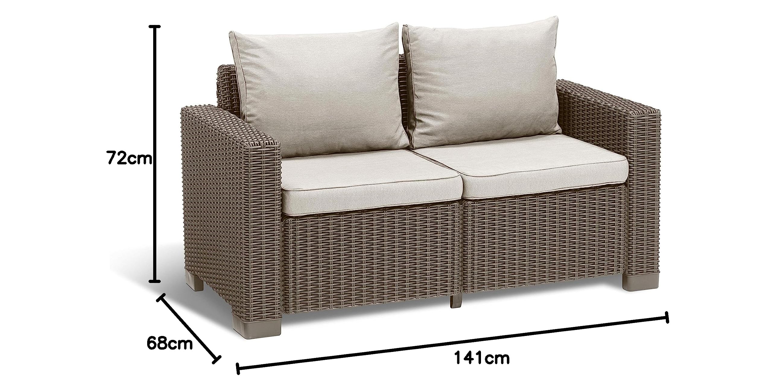 keter-allibert-california-lounge-sofa-141-x-68-x-72-cm-cappuccino-panama-sand image 8
