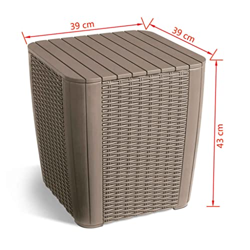 keter-allibert-luzon-beistelltisch-mit-stauraum-rattanoptik-cappuccino-39x39x42- image 8