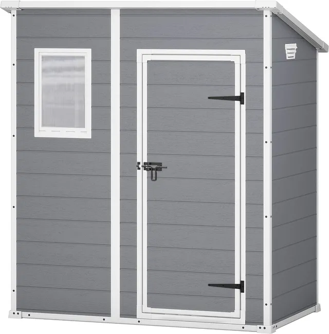 keter-manor-pent-6x4-gartenhaus-kunststoff-grau image 1