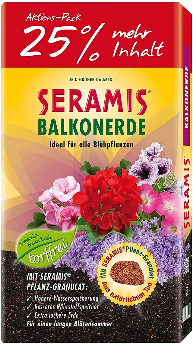 seramis-torffreie-balkonerde-50-liter-mit-pflanz-granulat image 1