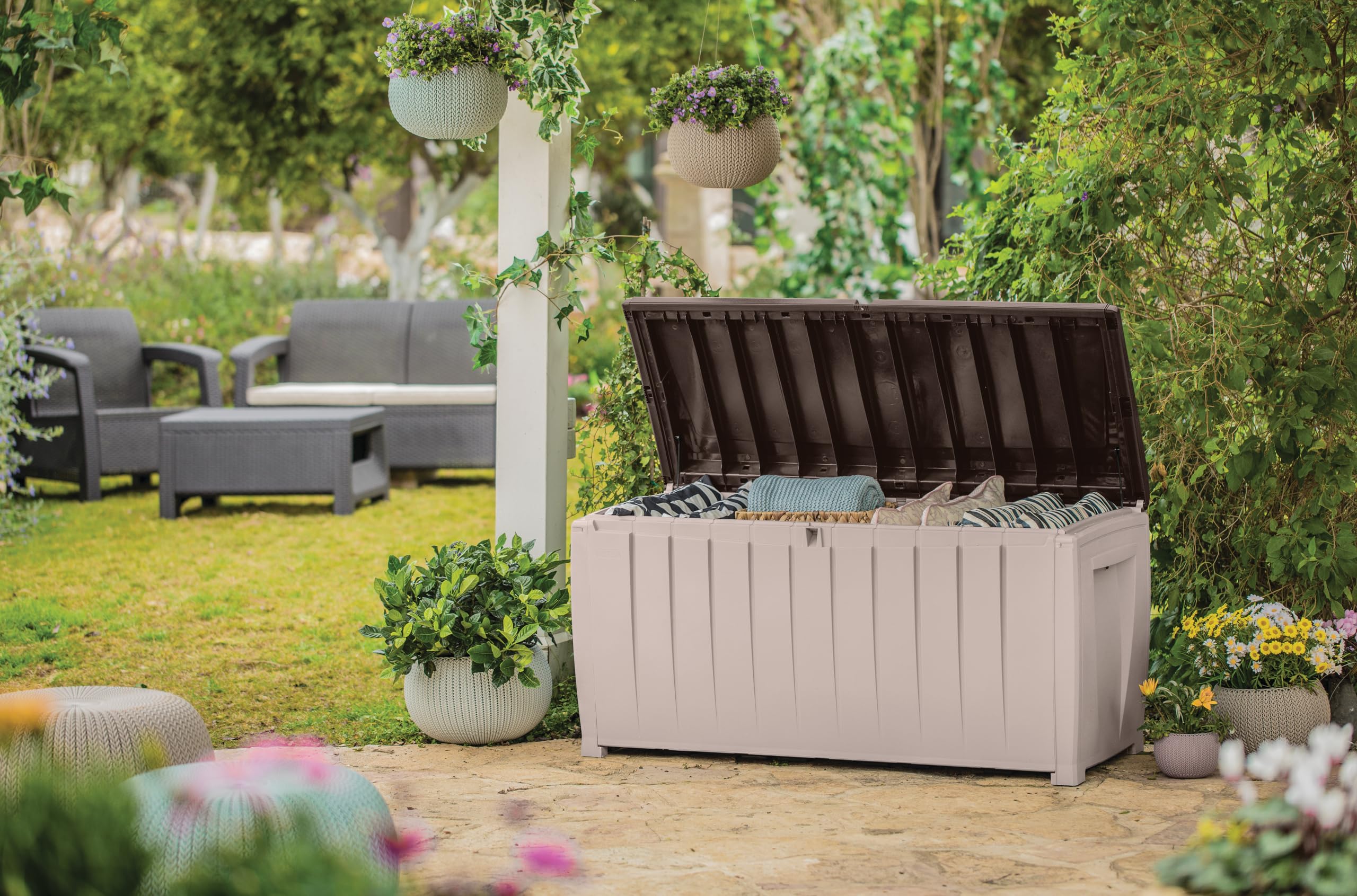 keter-kissenbox-novel-340-l-125-x-55-x-63-cm-beige-braun image 7