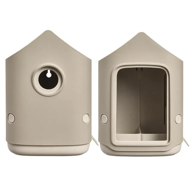 elho-cosy-bird-house-and-feeder-vogelhaus-und-futterhaus-set-beige-pilzbeige-l17 image 1