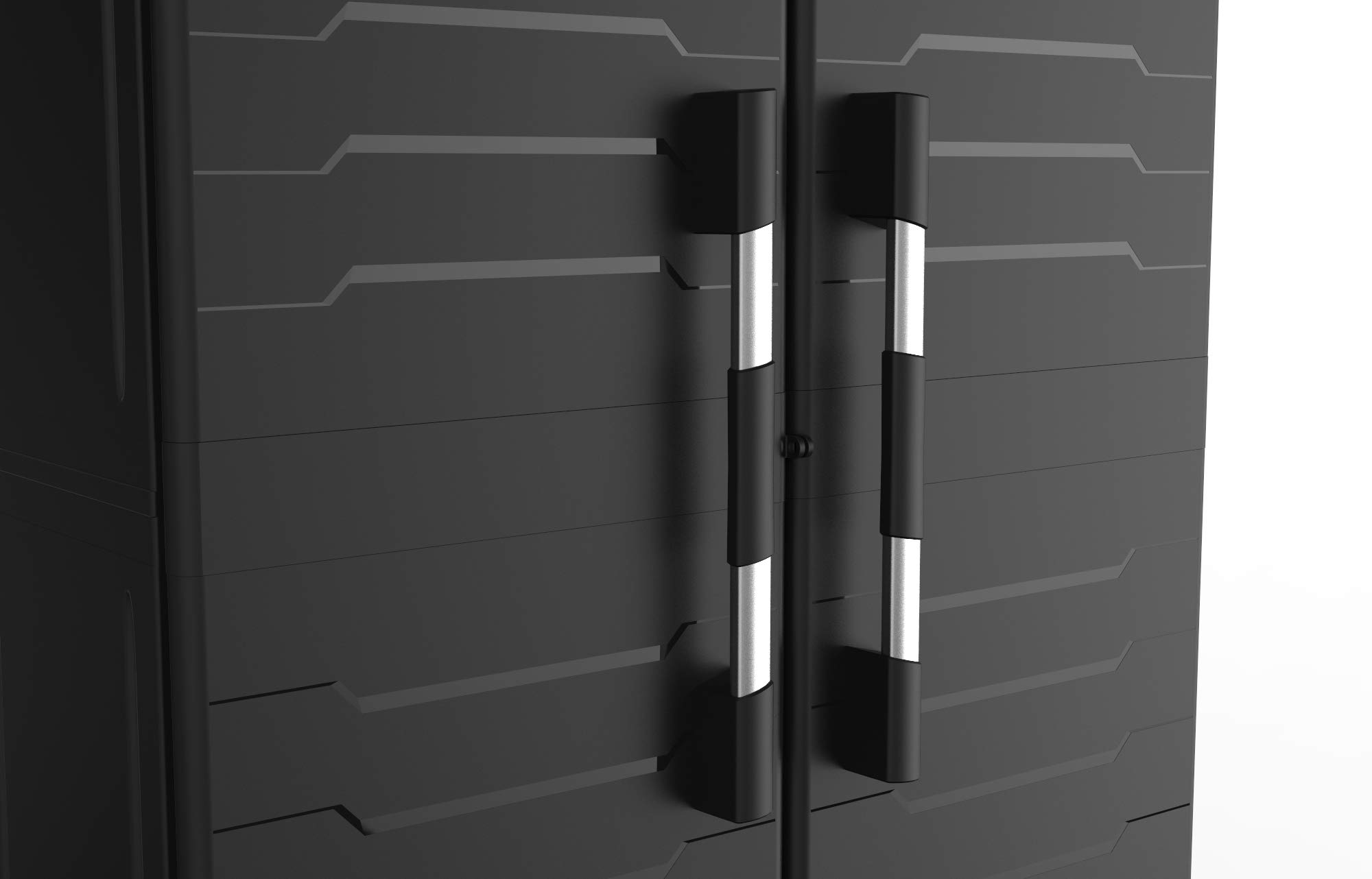 keter-xl-garage-kunststoffschrank-hoch-89x54x188-cm-schwarz-silber image 5