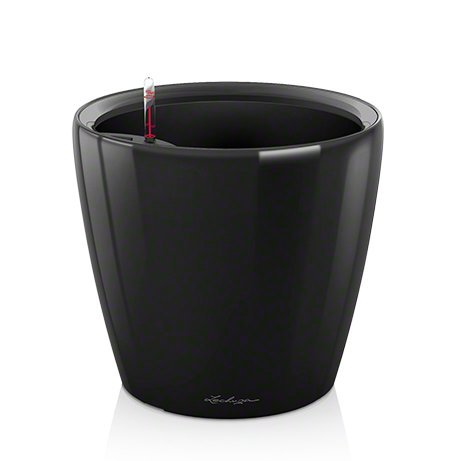 lechuza-classico-ls-43-pflanztopf-schwarz-hochglanz-premium-komplettset image 1