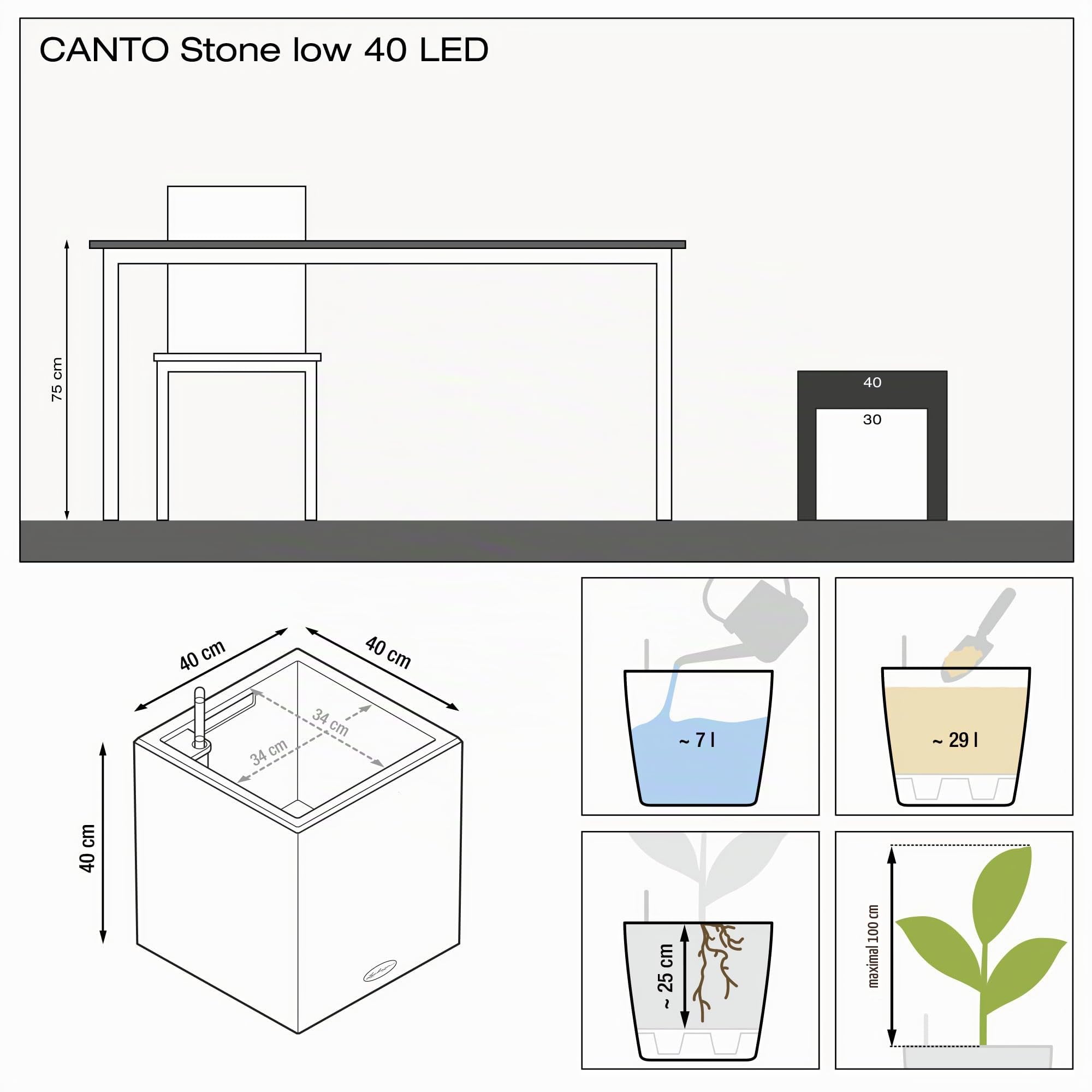 lechuza-canto-stone-40-led-low-all-in-one-set-steingrau-40x40x76-cm image 4