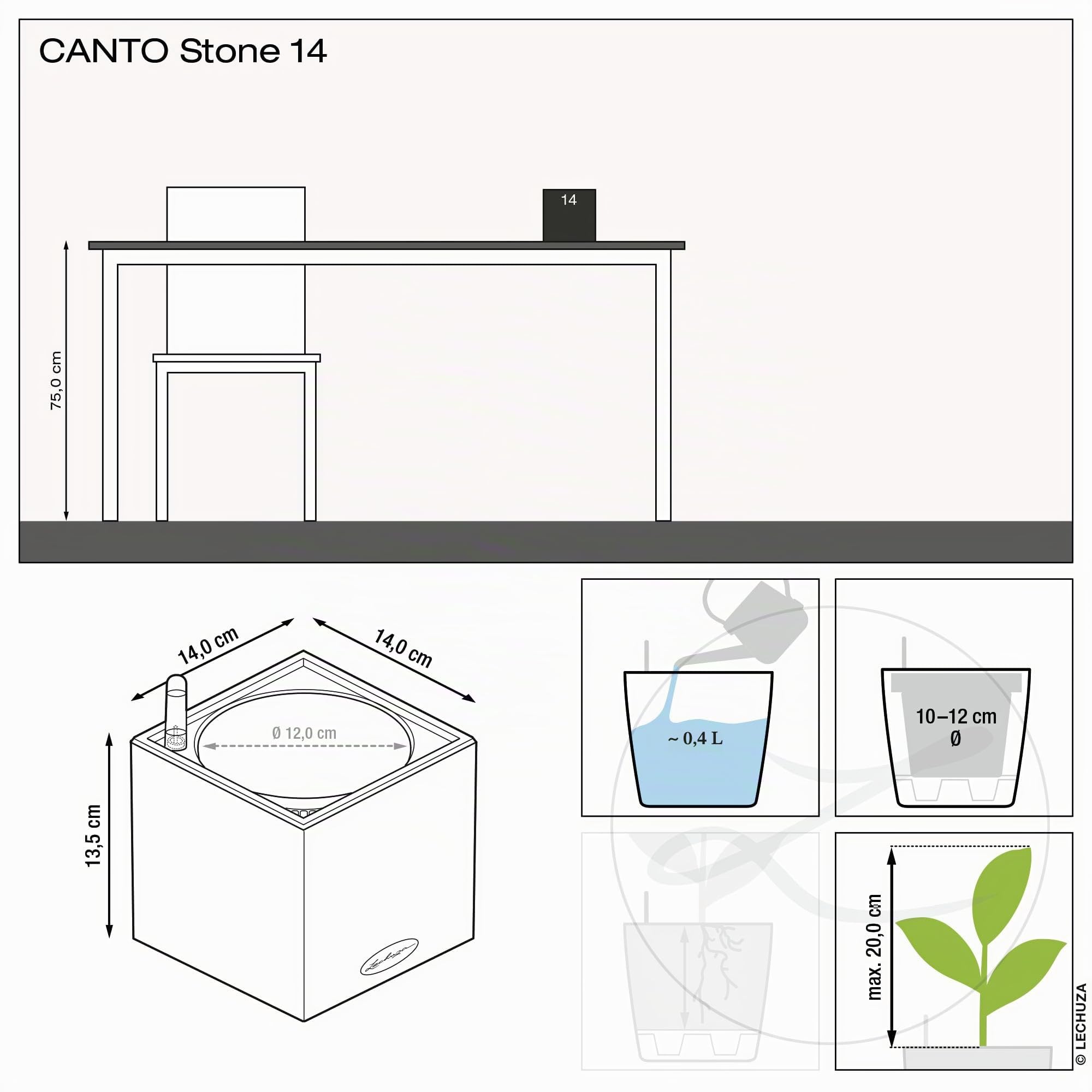 lechuza-canto-stone-14-pflanzgef-mit-bew-sserung-sandbeige image 3