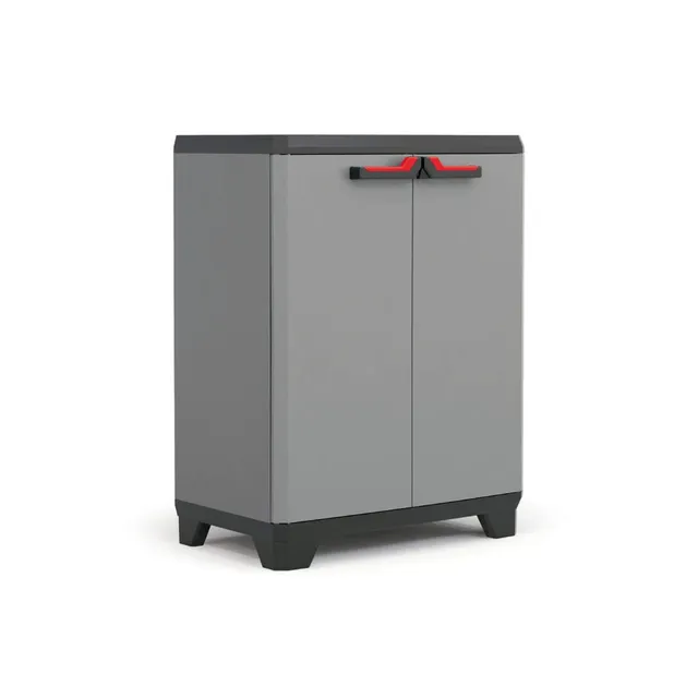 keter-stilo-kunststoffschrank-niedrig-68x39x90-cm-grau-schwarz-rot image 1