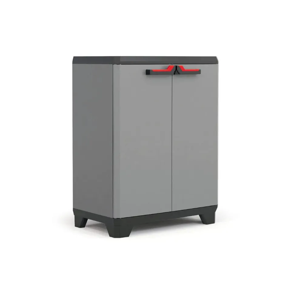 keter-stilo-kunststoffschrank-niedrig-68x39x90-cm-grau-schwarz-rot image 1