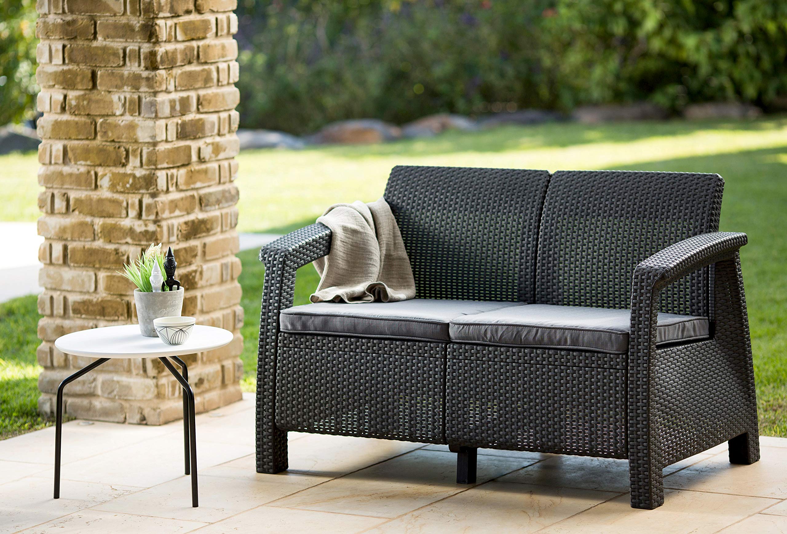 allibert-by-keter-corfu-gartensofa-lounge-set-2-sitzer-sofa-grau-128-x-70-x-79-c image 2