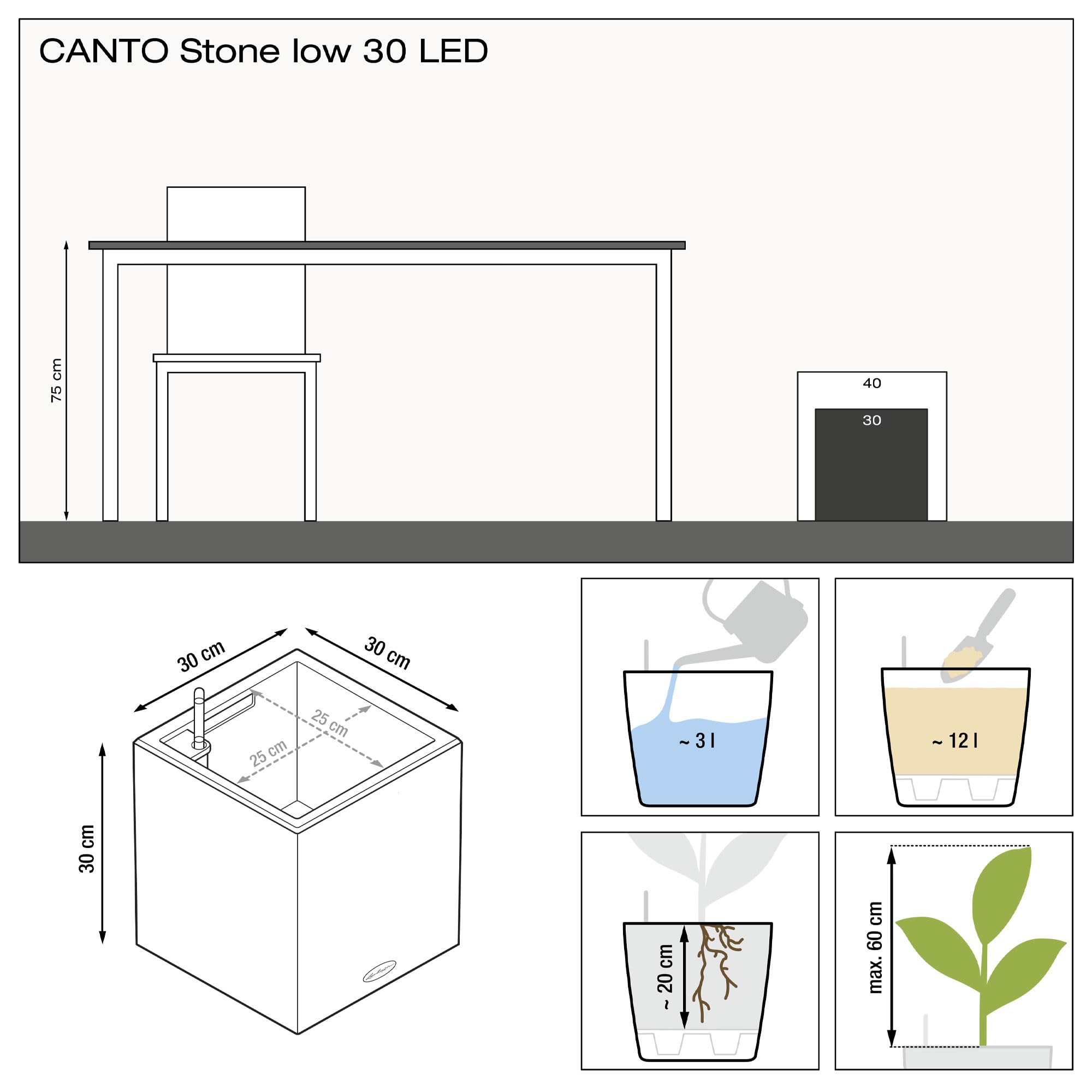 lechuza-canto-stone-30-low-led-pflanzw-rfel-graphitschwarz image 4