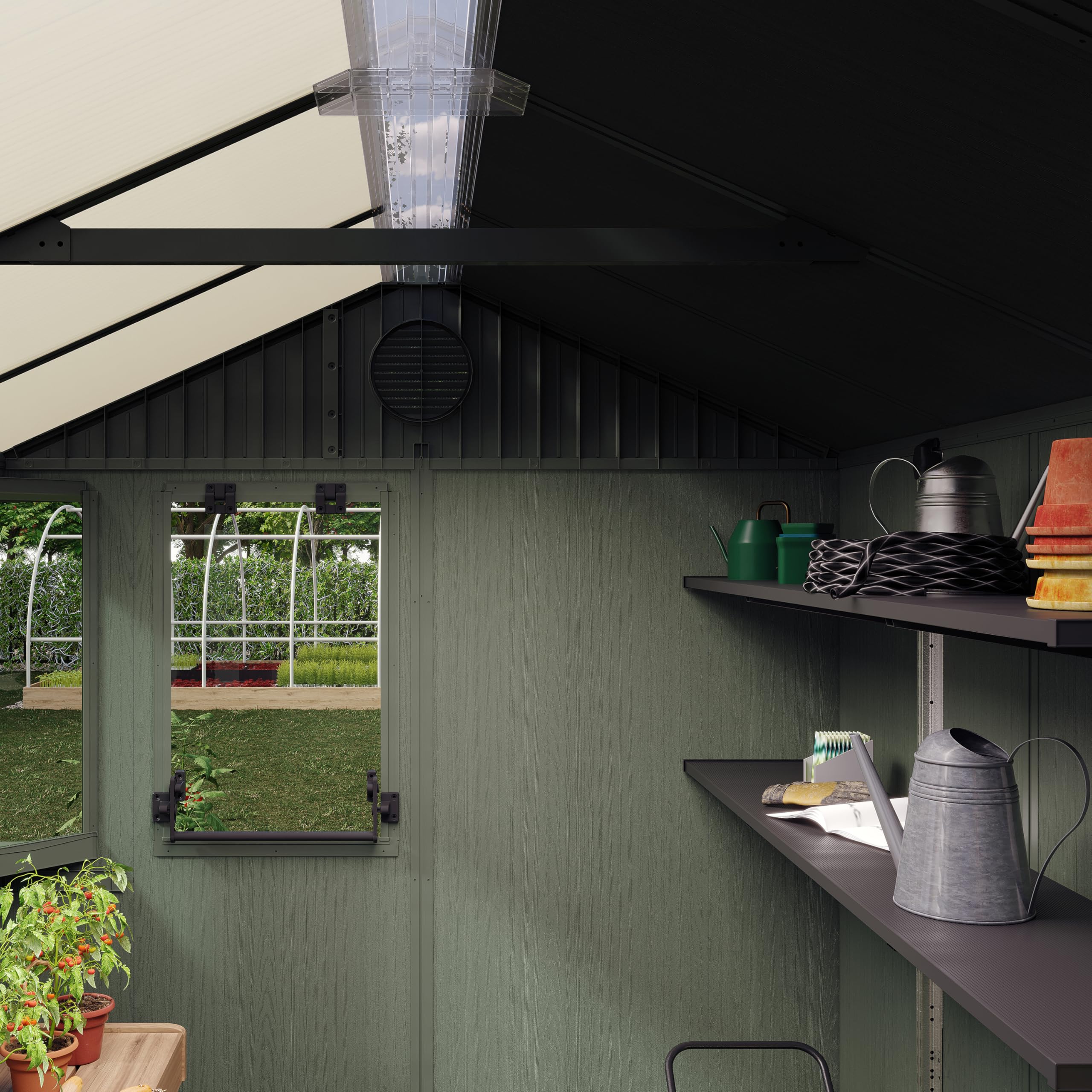 keter-darwin-gew-chshaus-244x190x221-cm-gr-n-kunststoff-treibhaus-mit-satteldach image 8