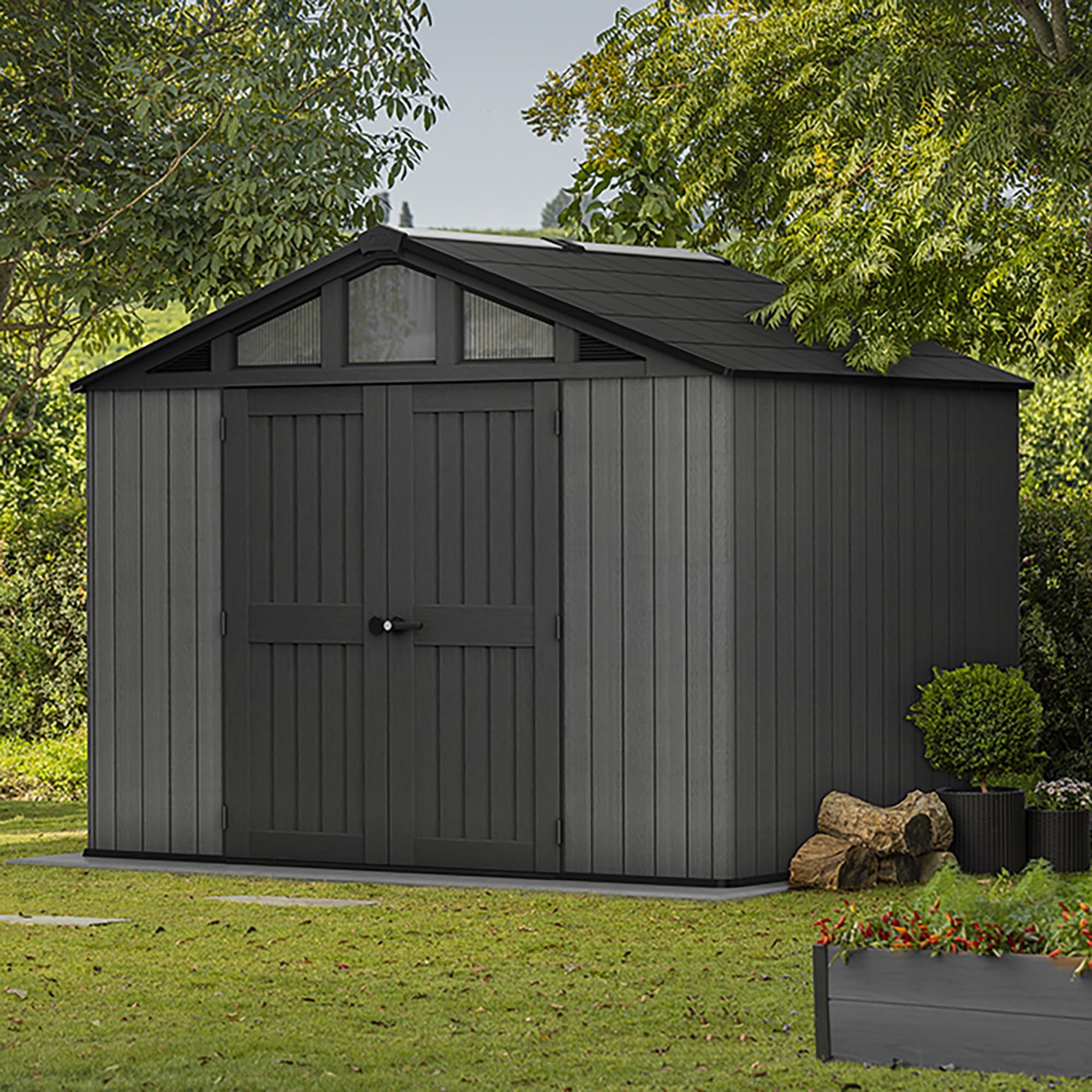 keter-stronghold-10x8-gartenhaus-evotech-stahlverst-rkt-grau-305-x-243-x-251-cm image 4