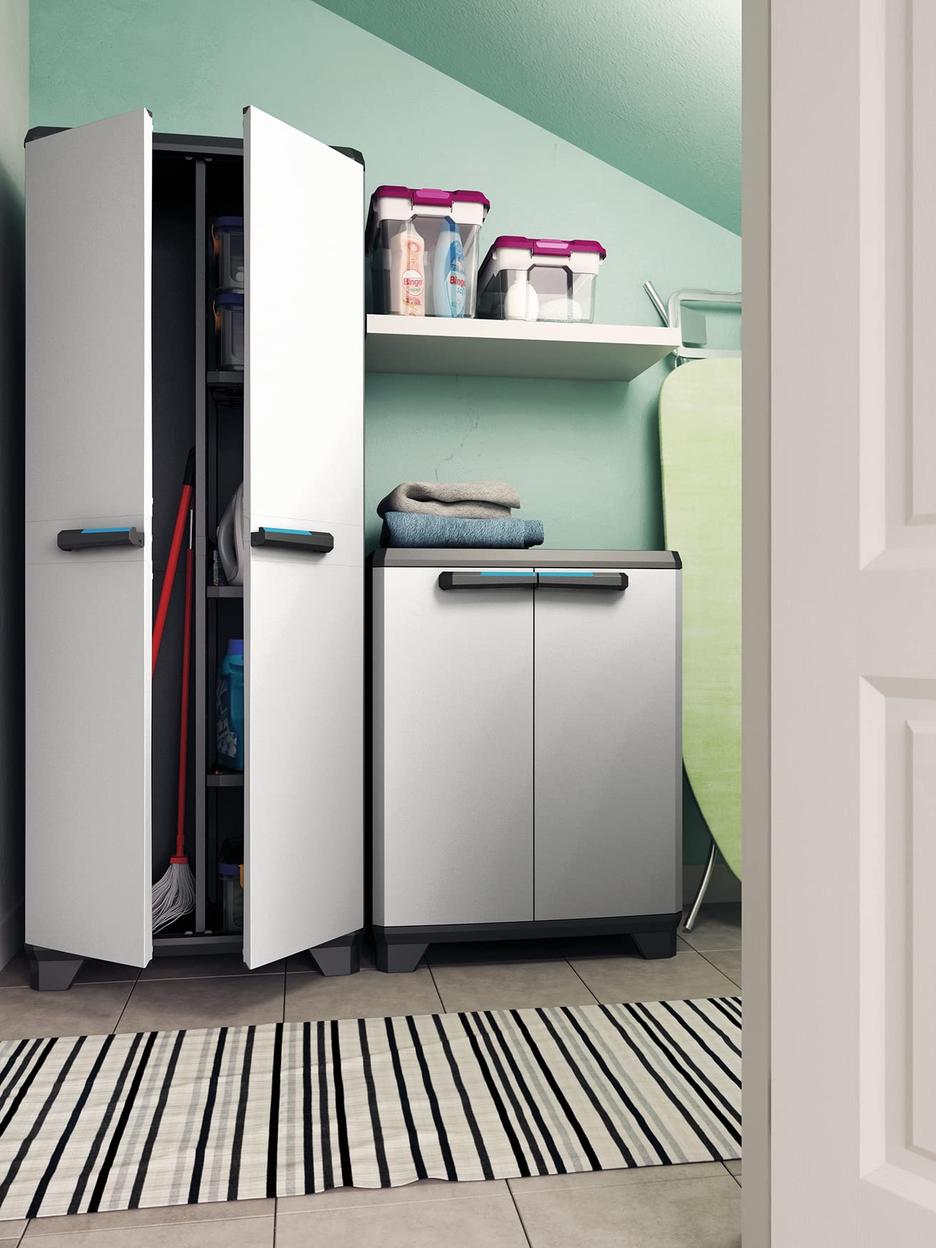 keter-linear-kunststoffschrank-niedrig-hellgrau-68x39x90-cm image 2