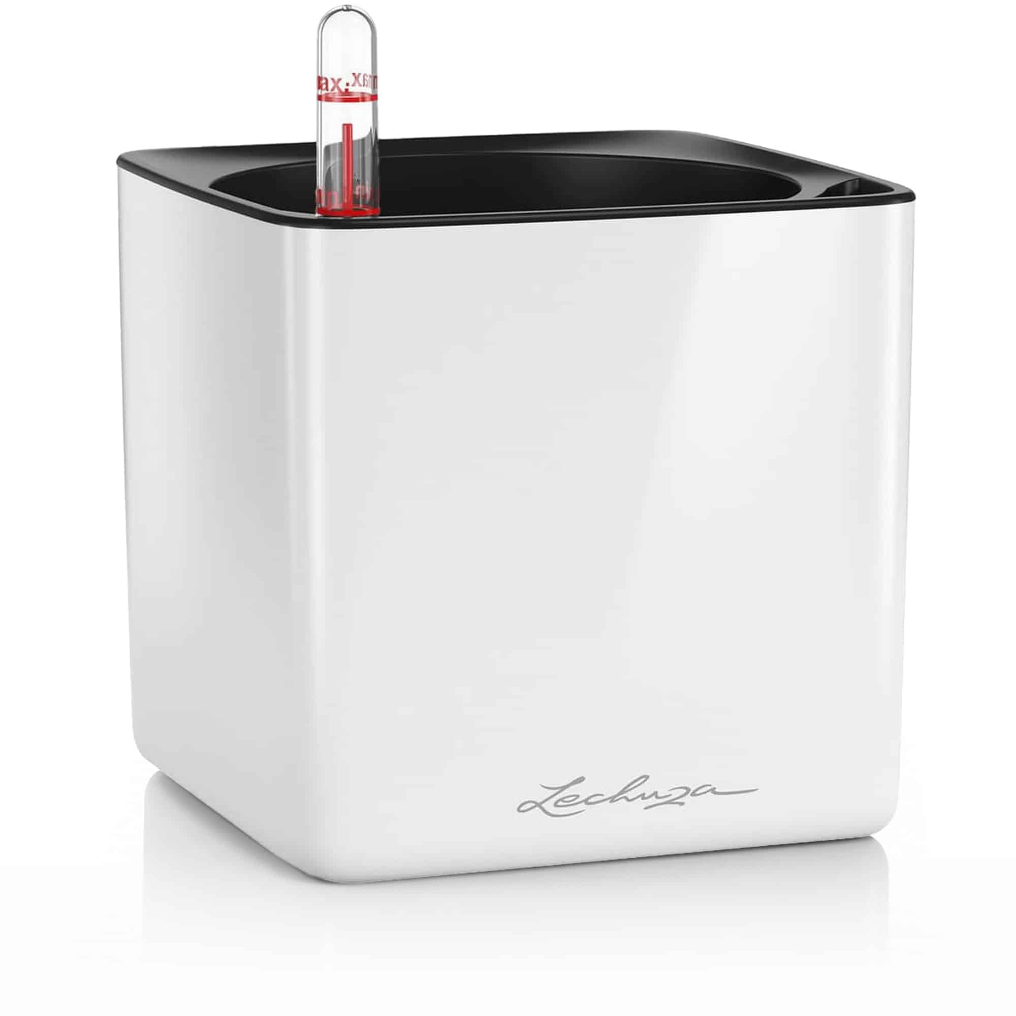 lechuza-cube-premium-14-wei-hochglanz-pflanzgef-mit-bew-sserungssystem image 1