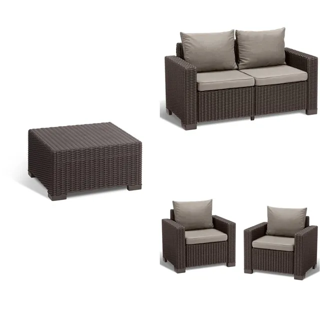 keter-allibert-california-gartenlounge-set-4-personen-2-sessel-2er-sofa-tisch-wa image 1