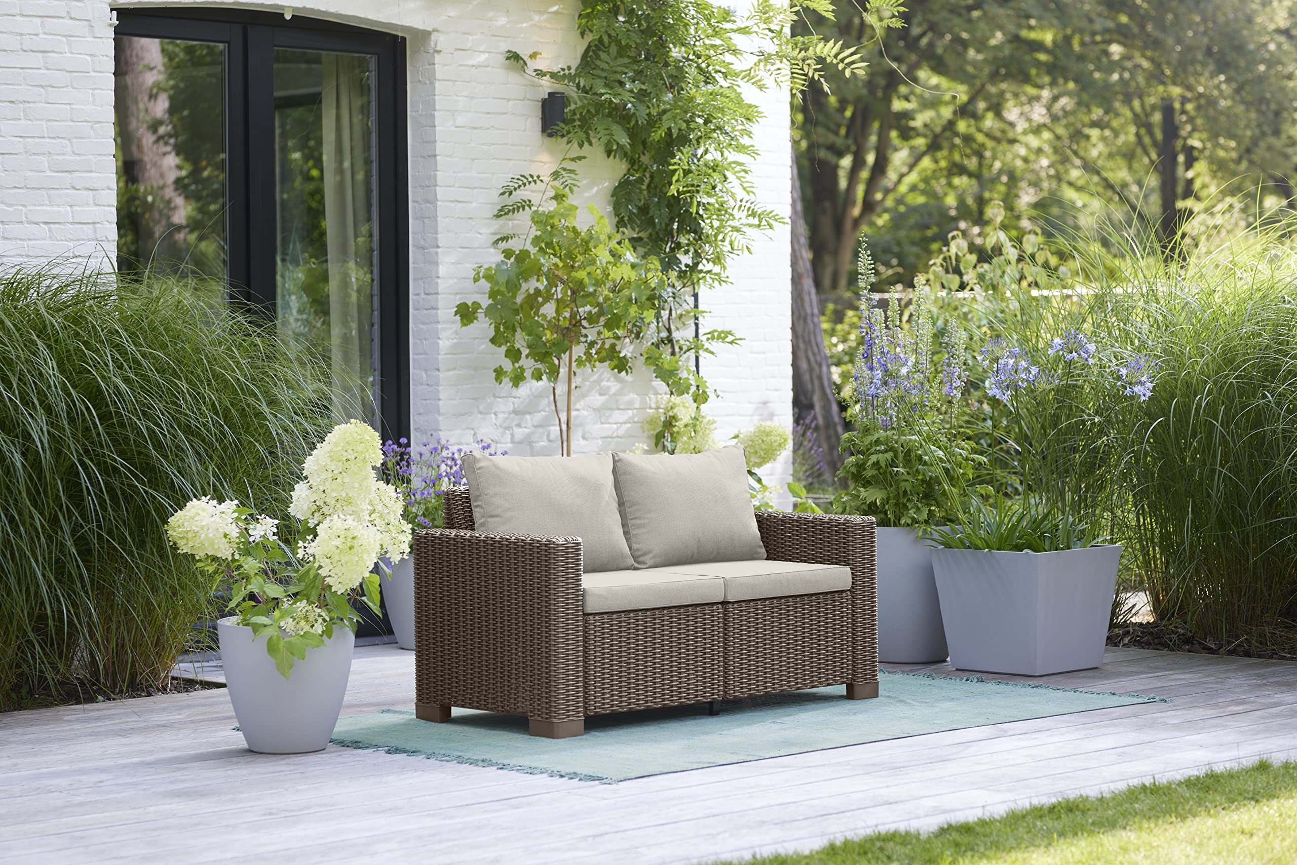 allibert-by-keter-california-2-sitzer-sofa-141x68x72-cm-cappuccino-sand image 2