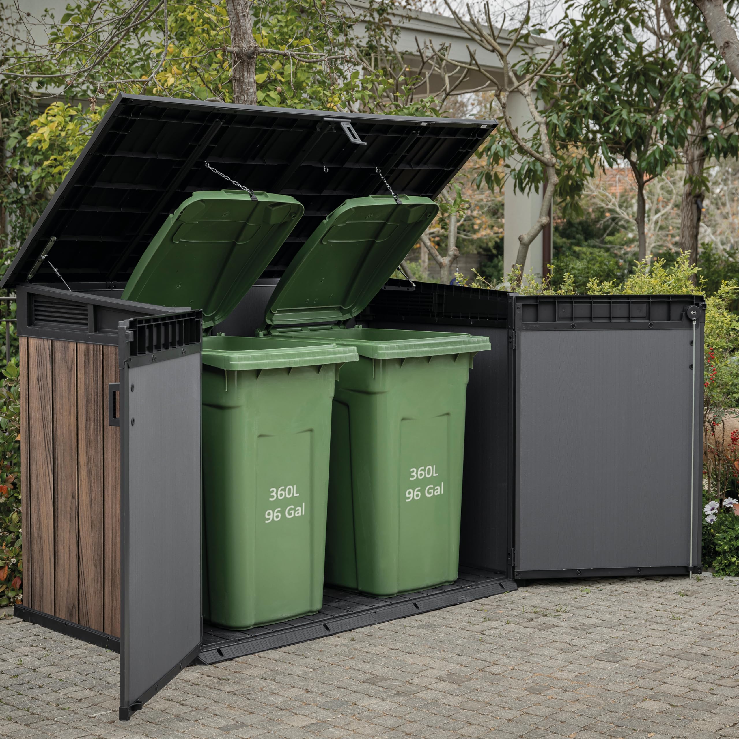 keter-signature-gartenschrank-2020l-rosenholz-optik-190-5x109-3x132-5cm image 5