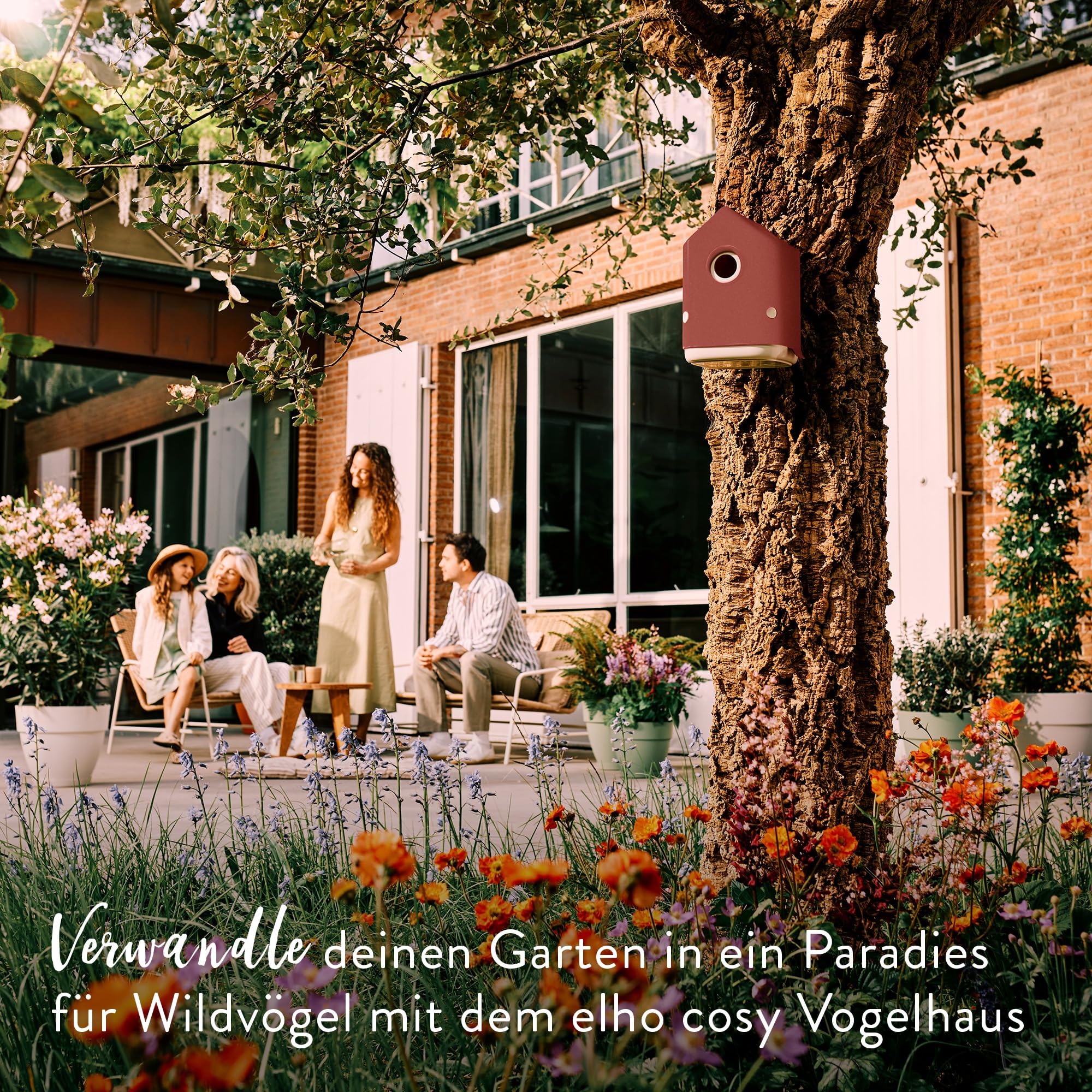 elho-cosy-vogelhaus-18-cm-tuscan-red-l-17-6-x-b-18-x-h-23-cm image 2