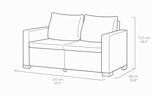 allibert-by-keter-california-2-sitzer-sofa-141x68x72-cm-cappuccino-sand image 8