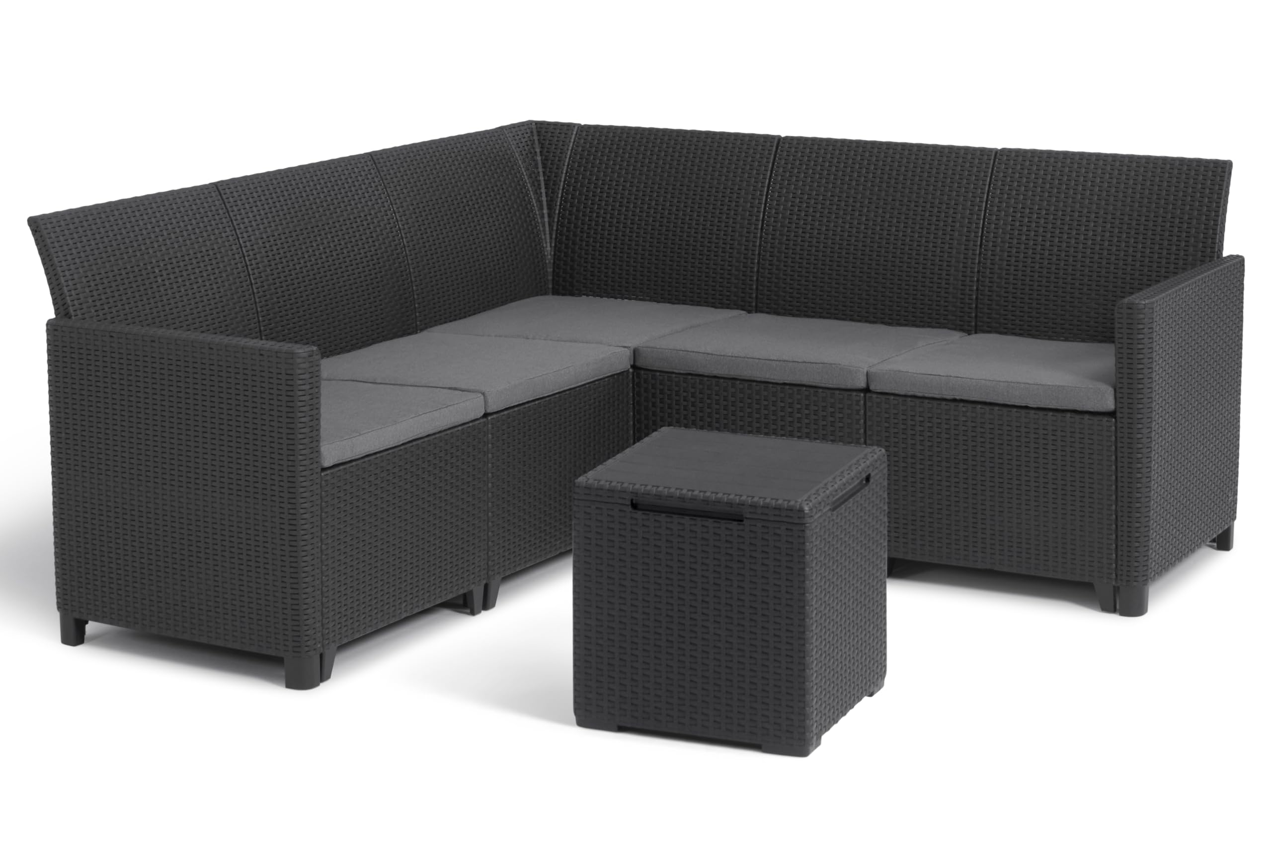 keter-nora-ecksofa-5-sitzer-mit-kissen-und-stauraumtisch-35l-graphit image 1