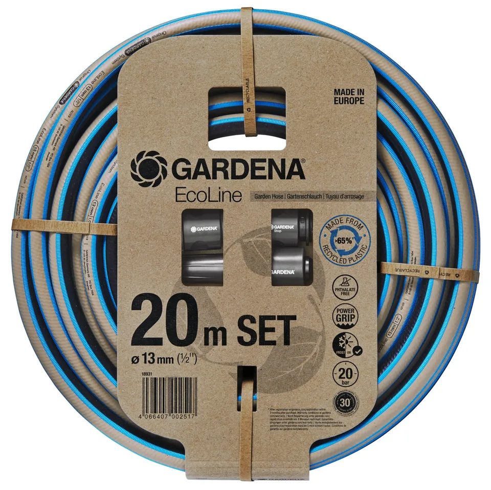 gardena-ecoline-gartenschlauch-1-2-zoll-20m-set-mit-systemteilen image 1