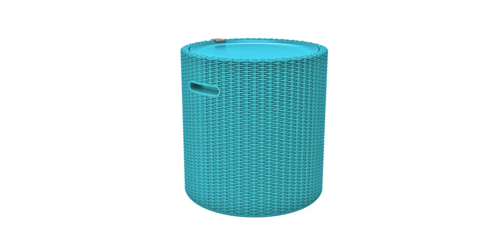 keter-cool-stool-39l-k-hlbox-und-sitzhocker-t-rkis-rattan-look image 1