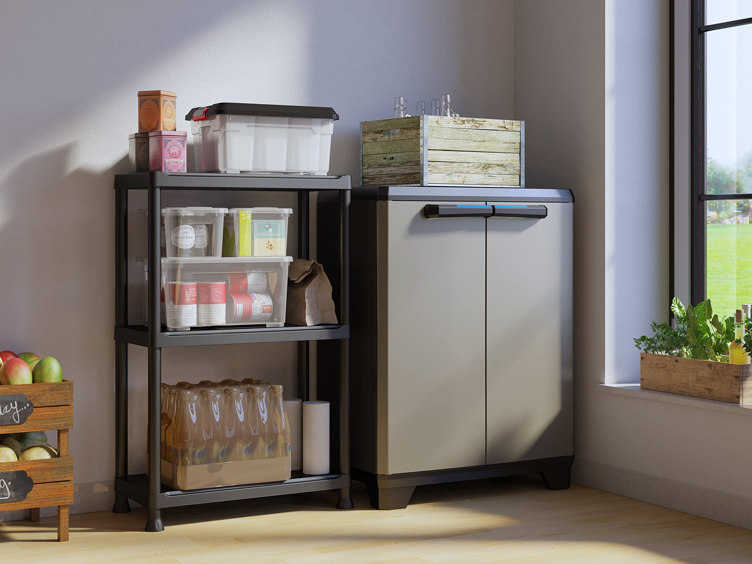 keter-linear-kunststoffschrank-niedrig-hellgrau-68x39x90-cm image 5