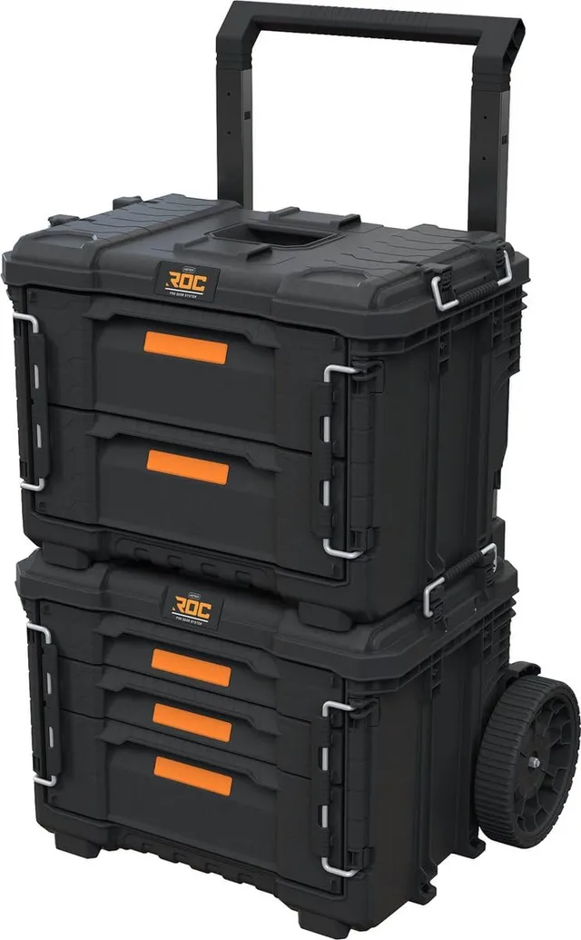 keter-pro-gear-xl-werkzeugwagen-2-koffer-5-schubladen-64x47x79-105-cm-schwarz image 1