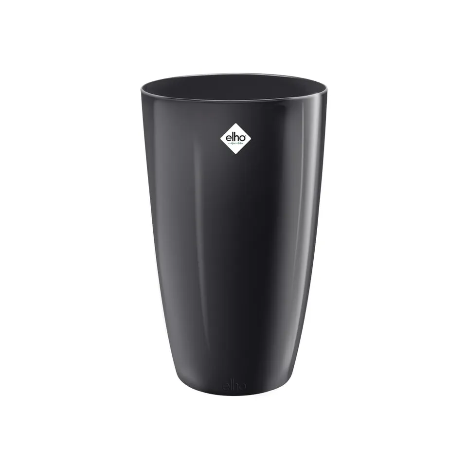elho-brussels-diamond-rund-hoch-27-blumentopf-metallic-schwarz image 1