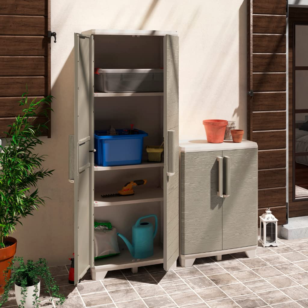 keter-wood-grain-kunststoffschrank-hoch-beige-68-x-39-x-182-cm image 2