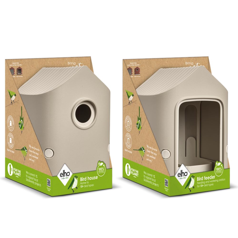 elho-cosy-bird-house-and-feeder-vogelhaus-und-futterhaus-set-beige-pilzbeige-l17 image 2