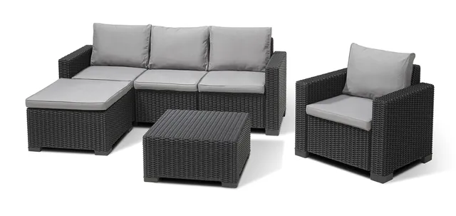 allibert-by-keter-moorea-lounge-set-4-tlg-graphit-cool-grey-sofa-sessel-hocker-t image 1