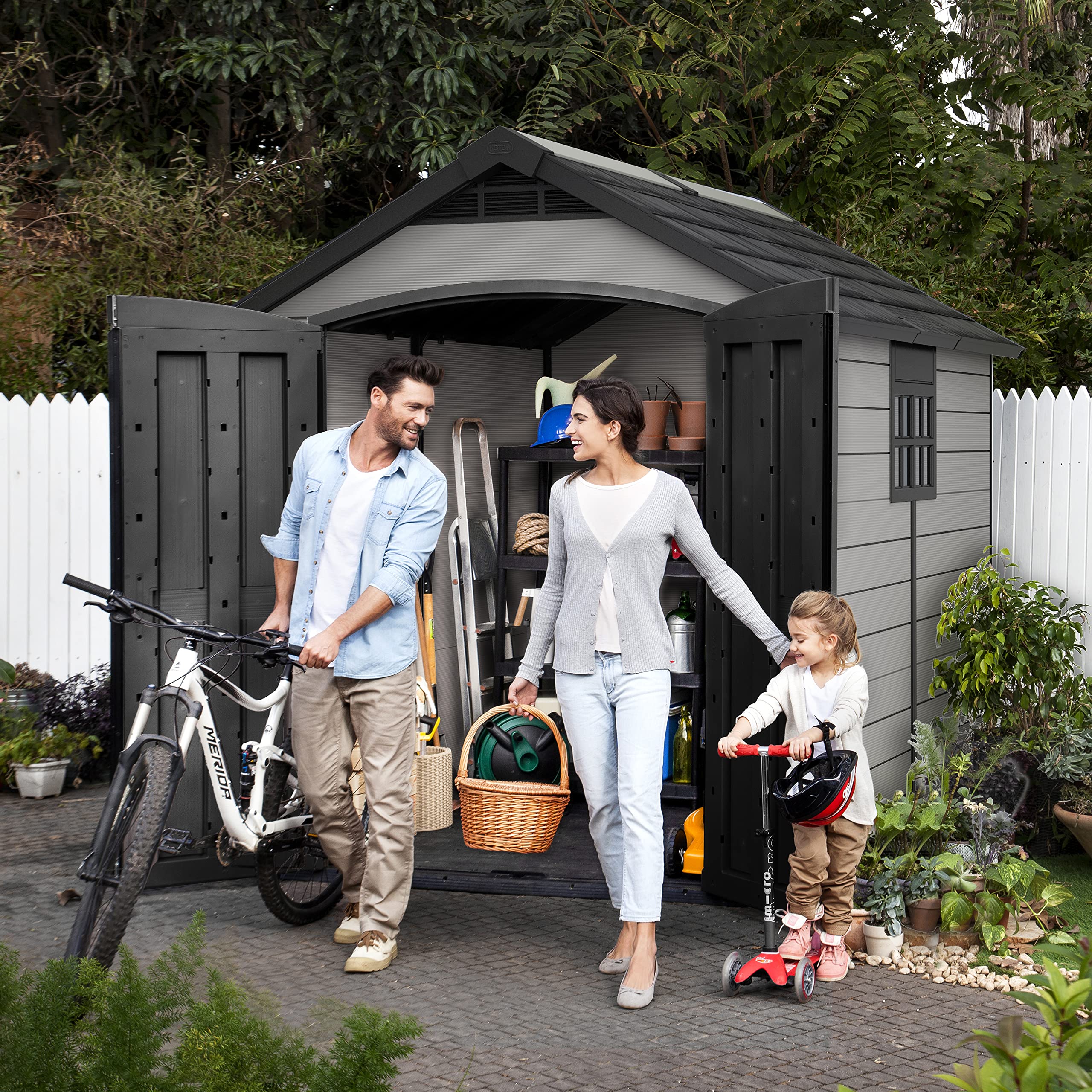 keter-premier-apex-gartenhaus-2-3-x-2-7-m-grau-outdoor-ger-tehaus image 2
