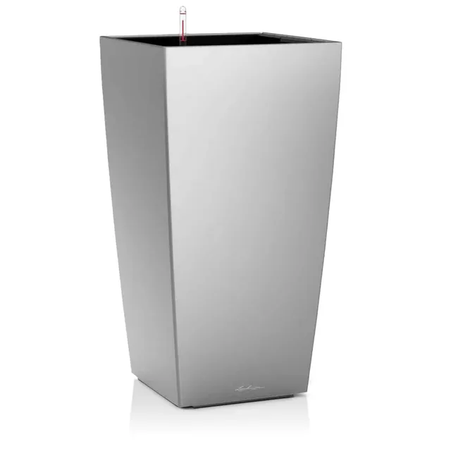 lechuza-cubico-premium-40-pflanzgef-mit-bew-sserungssystem-silber-metallic image 1