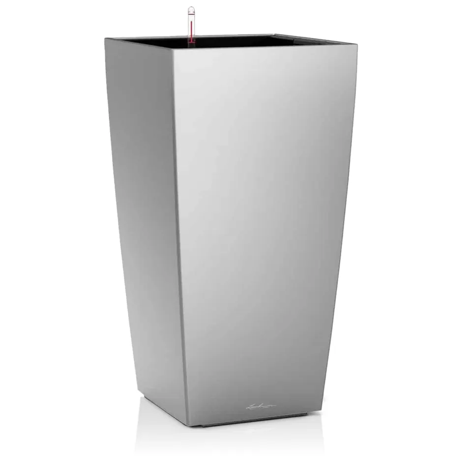 lechuza-cubico-premium-40-pflanzgef-mit-bew-sserungssystem-silber-metallic image 1