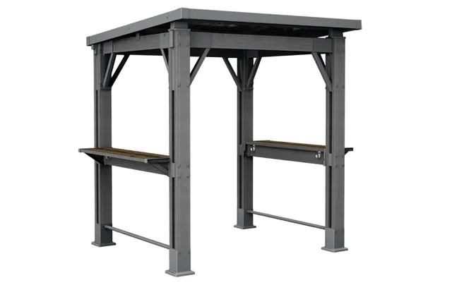 keter-signature-grill-pavillon-gazebo-wetterfest-holzoptik-dunkelgrau-walnuss-mi image 1