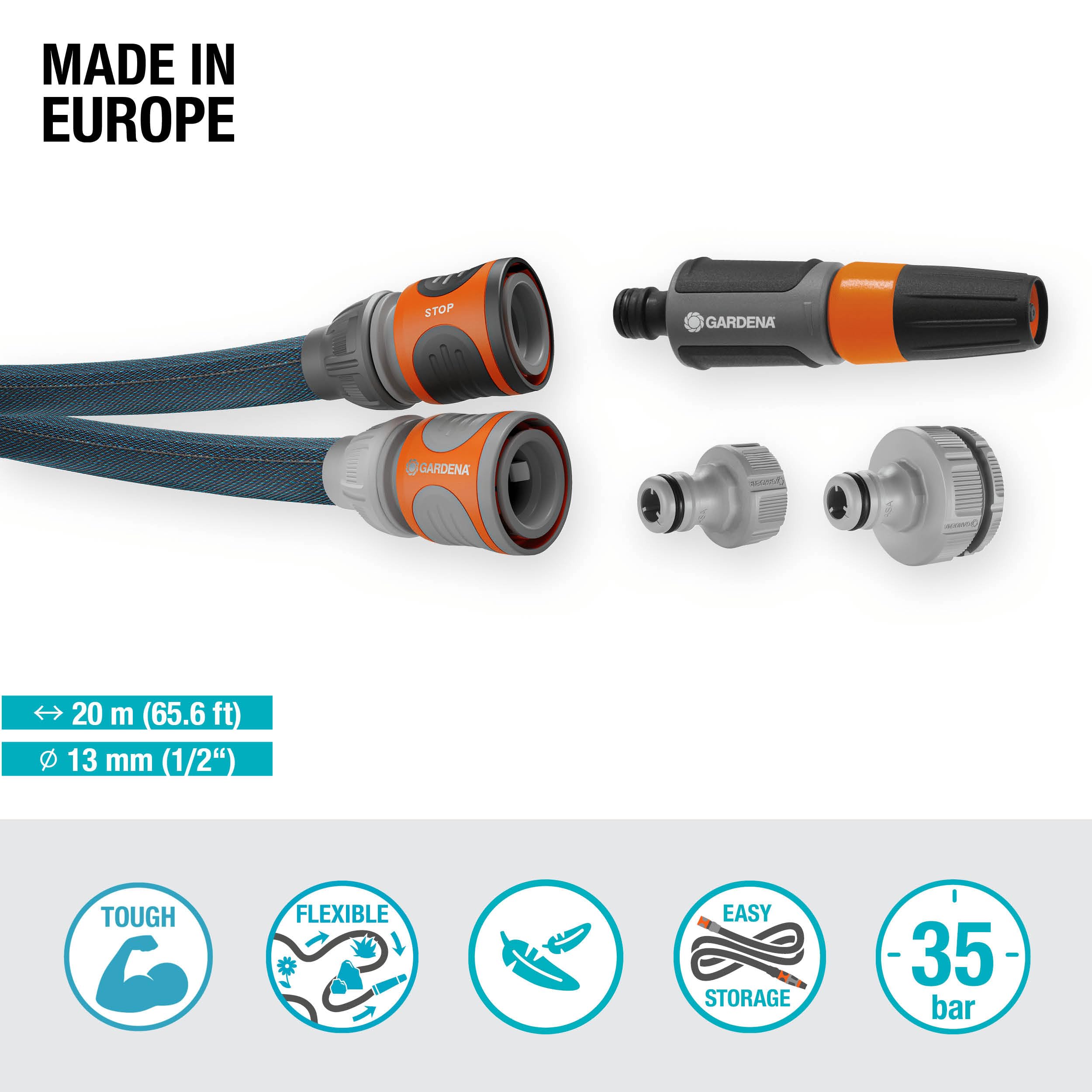gardena-liano-xtreme-1-2-zoll-20-m-set-textil-gartenschlauch-mit-spritze image 2