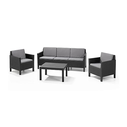 allibert-chicago-3-sitzer-lounge-set-4-teilig-rattanoptik-graphit-cool-grau image 2