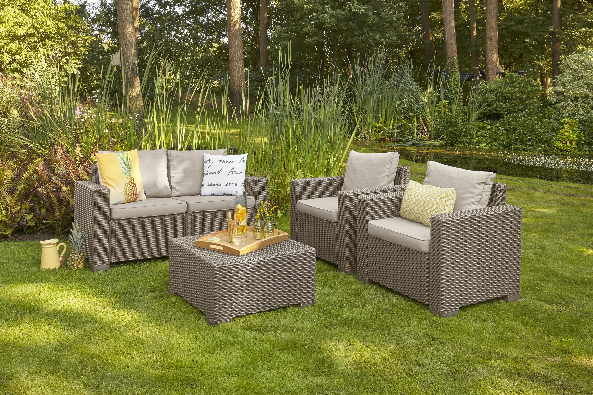 allibert-by-keter-california-gartenlounge-set-4-personen-runde-rattanoptik image 4