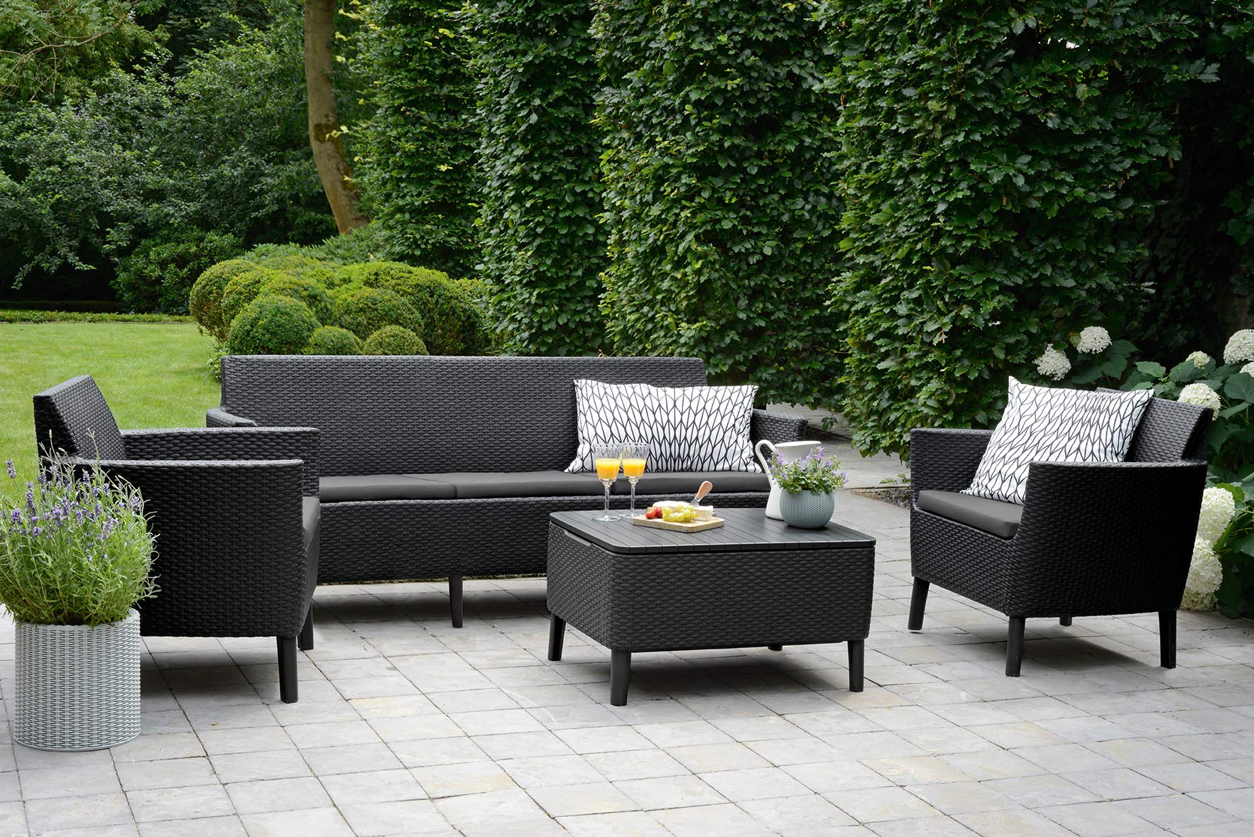 keter-allibert-salemo-lounge-3-sitzer-gartensofa-rattanoptik-graphit-187-x-66-5- image 2