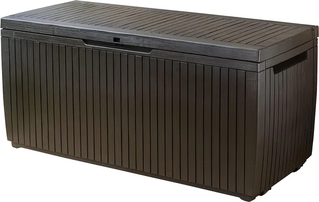 keter-springwood-auflagenbox-305-liter-sitzbox-braun image 1