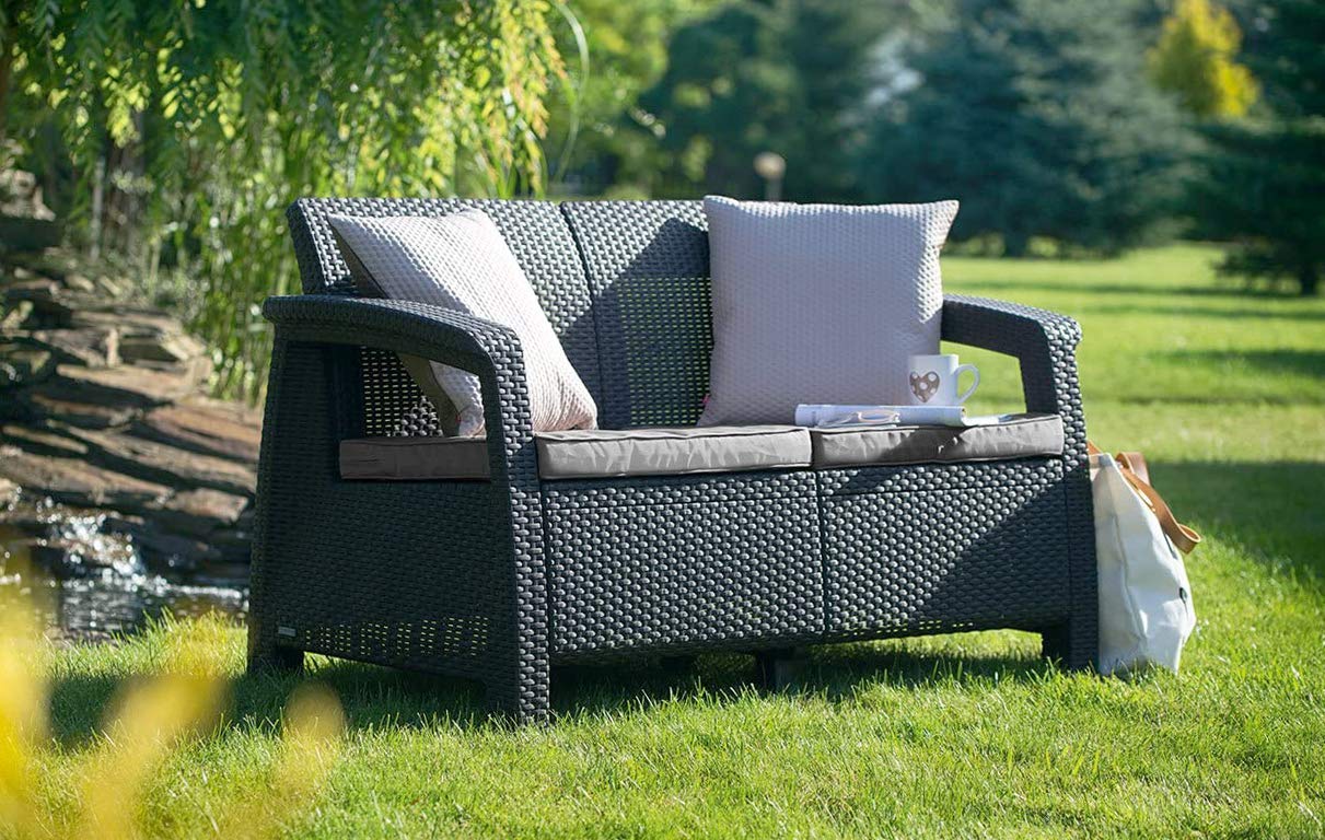 allibert-by-keter-corfu-gartensofa-lounge-set-2-sitzer-sofa-grau-128-x-70-x-79-c image 4